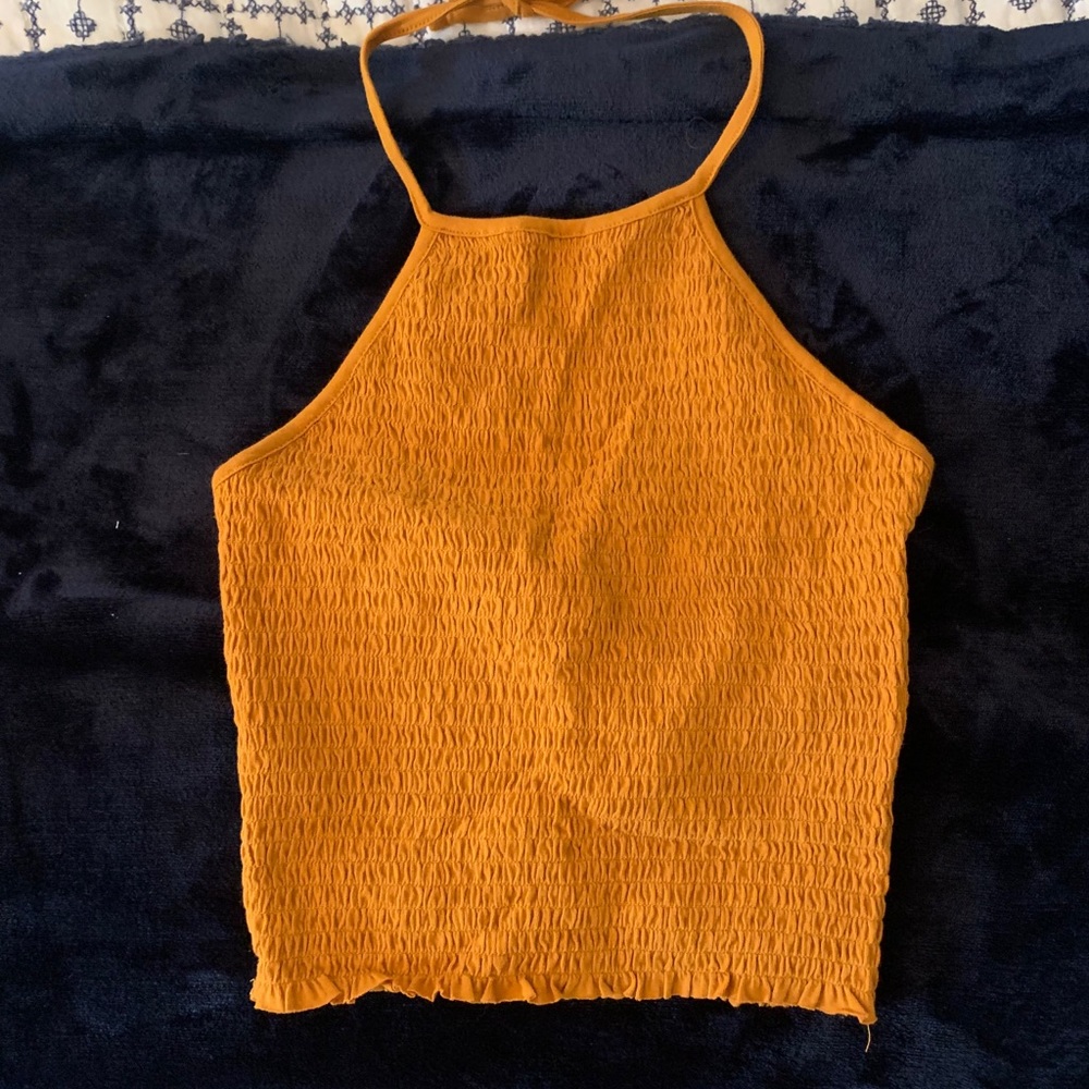 smocked halter top